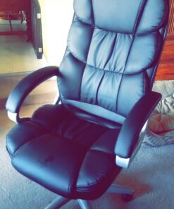 BestOffice Office Chair Cheap Desk Chair Ergonomic Computer Chair with Lumbar Support Arms Headrest PU Leather Modern Rolling Swivel Executive Chair for Back Pain Women Men Adults,Black Black 48 715VWYli8LL