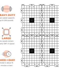 USA SEALING Attic Dek Flooring Storage System, Walking Deck Pallet Boards for Attic, Easy Installation Floor System for Garage, Roof and More, 4 Panels Included - Black 4pk - Universal 21 715WqkArzwL