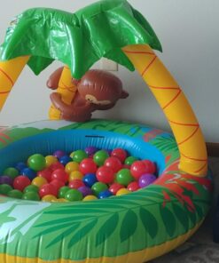 Poolmaster Learn-to-Swim Go Bananas Monkey Inflatable Kiddie Pool With Canopy 13 715Yfyxep6L