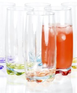 Vibrant Splash Water, Beverage Highball Glasses, 13.25 Ounce - Set of 6 1 24 715YhfS WRS