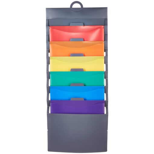 Amazon Basics Hanging 6 Pocket File Folders, 36 in - Multicolor