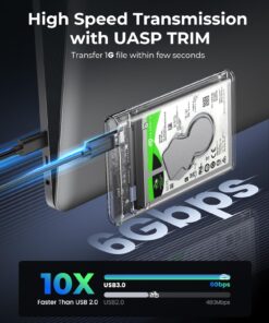 ORICO 2.5'' Hard Drive Enclosure Type-C USB 3.1 Gen2 to SATA 6Gbps Computer External HDD Enclosure for 7 9.5mm HDD SSD Support UASP Compatible WD Seagate Toshiba Samsung Hitachi PS5-2139C3-G2 USB3.1 Gen2 20 715ZtoeR7dL