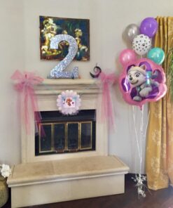 Paw Patrol Girls Pup Skye and Everest Foil Balloons Birthday Party Supplies (5 Piece Bouquet) 15 715aEu9iw9L
