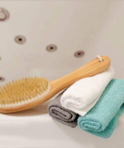 Dry Brushing Body Brush Set with 100% Natural Boar Bristles (Set of 3) | Skin Exfoliating Kit with Long Detachable Back Brush, Contour Body and Face Brushes | Lymphatic Drainage, Cellulite Treatment 28 715bLIj6tWL