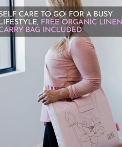 Ajna Acupressure Mat for Massage - Natural Organic Linen Cotton Acupuncture Mat and Bag - Back Pain Relief, Neck Pain Relief, Stress Reliever, Reflexology, Sciatica, Trigger Point Therapy (Lotus Lily) 12 715bbspBEmL