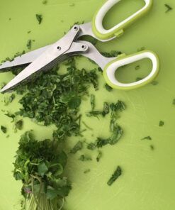 Jenaluca Herb Scissors with 5 Blades and Safety Cover - Cut, Chop & Mince Fresh Herbs & Leafy Greens - Stainless Steel Kitchen Shears with Cleaning Comb - Cool Kitchen Gadgets (Green) Green 33 715bjIWWFFL