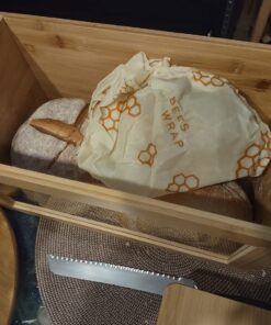 Bee's Wrap Reusable Beeswax Food Wraps Made in the USA, Eco Friendly Beeswax Food Wrap, Sustainable Food Storage Containers, Organic Cotton Food Wrap, XL Bread Wrap for Homemade Bread, Honeycomb Print 25 715bk4C46HL