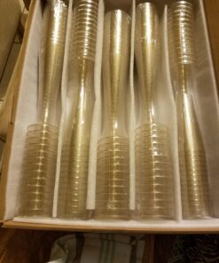 Oojami 140 pc Plastic Classicware Glass Like Champagne Wedding Parties Toasting Flutes Party Cocktail Cups (Gold Glitter) Gold Glitter 21 715bm4eYLfL