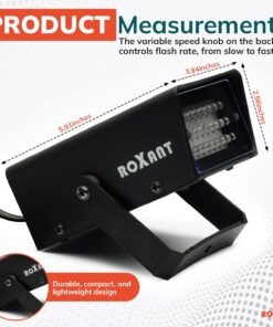 Roxant Pro Mini Strobe Light Halloween - 24 Super Bright LED Light Bulbs - Adjustable Flash Speed Control | Party Decorations | Party Lights 18 715dBD4QlgL