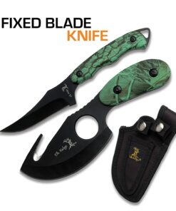 Alternative view of Elk Ridge-Outdoors 2-PC Fixed Blade Hunting Knife Set-Black Stainless Steel Skinner&Gut Hook Blades,Camo Coated Nylon Fiber Handles,Nylon Sheath-Hunting,Survival-ER-300CA,7-Inch/6.5-Inch Overall