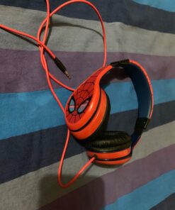 eKids Spiderman Kids Headphones, Adjustable Headband, Stereo Sound, 3.5Mm Jack, Wired, Tangle-Free, Volume Control, Childrens Headphones Over Ear for School Home, Travel 24 715eDT0n sL