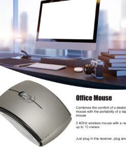 Alternative view of Folding Wireless Mouse, 2.4G Mouse with USB Receiver Plug and Play, Portable Computer Mouse for Win7 8 10 11 for OS X System (Grey) Grey