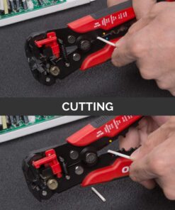 NEIKO 01924A 3-in-1 Automatic Wire Stripper, Cutter, and Crimping Tool, Auto Self-Adjusting Pliers that Cut up to 10 AWG 3-in-1 Auto Wire Strippers, Red 23 715eohrQA L