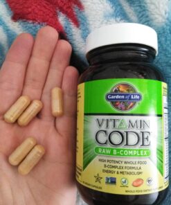Garden of Life Raw B Complex - Vitamin Code - 60 Vegan Capsules, High Potency Vitamins for Energy & Metabolism with B2 Riboflavin, B1, B3, B6, Folate, B12 as Methylcobalamin & Biotin Plus Probiotics Unflavored 60 Count (Pack of 1) 27 715gCsEGQpL