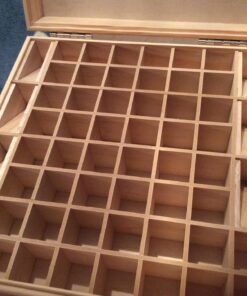 Wooden Essential Oil Box - Holds 52 (5-15 ml) & 6 (10ml Roll-On) Essential Oil Bottles - Perfect Essential Oils Case for Presentations - Protects Your Oils from Damaging Sunlight 1 Count (Pack of 1) 37 715h0LAnBL