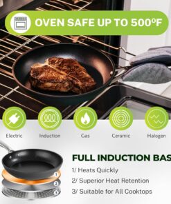 Granitestone Armor Max 20 Pc Pots and Pans Set Non Stick Cookware Set, Hard Anodized Nonstick Kitchen Cookware Sets with Induction Cookware, Non Toxic Pot and Pan Set + 6 Pc Knife Set, Dishwasher Safe 20 Pc Cookware Set 13 715hNcLy2L