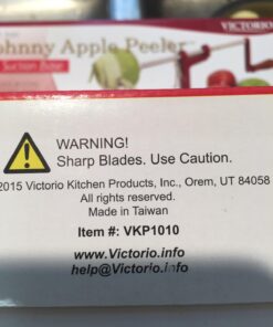 Johnny Apple Peeler, Corer, Slicer, Pie Maker, Stainless Steel Blades, Red VKP1010 Suction Base 36 715i2RoBUtL