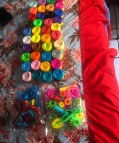 KIDDY DOUGH 40 Pack of Birthday Party Favors Bulk Dough & Clay Pack - Includes Molded Animal Shaped Lids + 40 Shapes & Numbers Dough Tools - Holiday Edition - (1oz Tubs - 40oz Total), Multi Color 33 715j6uy3vmL 1