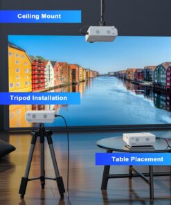 AuKing Projector, 2023 Upgraded Mini Projector, Full HD 1080P Home Theater Video Projector, Compatible with HDMI/USB/VGA/AV/Smartphone/TV Box/Laptop A- 9500 L 23 715jNoUsYhL