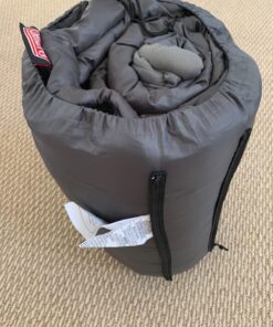 Coleman Biscayne Big & Tall Warm-Weather Sleeping Bag, 40°F Camping Sleeping Bag for Adults, No-Snag 2-Way Zipper for Ventilation with Stuff Sack Included, Fits Adults up to 6ft 4in Tall Black/Grey 10 715jWthndZL