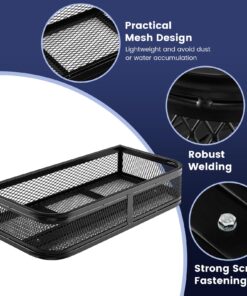 Goplus ATV Front Rack, Universal ATV Storage Rack, Heavy Duty Luggage Carrier with Metal Mesh Frame, ATV/UTV Cargo Basket, 36.5”L x 17.5”W x 6.5”H 18 715jp0mY4L