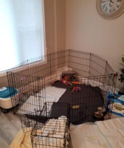MidWest Homes for Pets Foldable Metal Dog Exercise Pen / Pet Playpen. Black w/ door, 24'W x 30'H, 1-Year Manufacturer's Warranty 30" H 46 715klPBmSGL