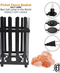 Himalayan Glow 1333 Metal Basket Lamp-Dimmer Switch & ETL, Certified Cord, Pink Salt 14 715kuOjKGCL