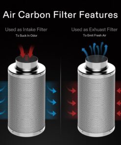 VIVOSUN Ventilation Kit 4 Inch 203 CFM Inline Duct Fan with 4"x 14" Carbon Filter Odor Control System with Australia Virgin Charcoal for Grow Tent Ventilation Z4 w/ carbon filter 34 715kvL0xS3L