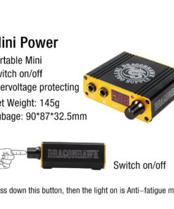 Dragonhawk LCD Dual Tattoo Machine Gun Power Supply Foot Pedal Clip Cord P077 (Golden) Golden 14 715kxZbOljL