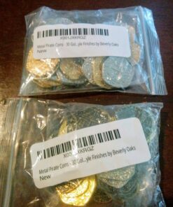 Beverly Oaks Metal Pirate Coins - Gold and Silver Spanish Doubloon Replicas - Fantasy Metal Coin Pirate Treasure (30-Coins) 30-Coins 39 715llKAHeL