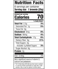 Fiber One 70 Calorie Brownies, Chocolate Chip Cookie, Snack Bars, 6 ct 13 715mI GluEL