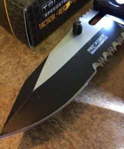 Alternative view of TAC Force Red FIRE Fighter Spring Assisted Open LED Tactical Rescue Pocket Knife