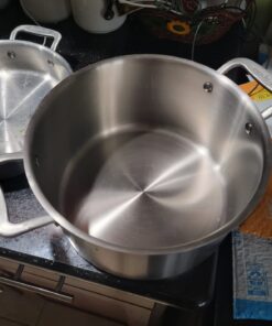 Made In Cookware - 10 Piece Stainless Steel Pot and Pan Set - 5 Ply Clad - Includes Stainless Steel Frying Pans, Saucepans, Saucier and Stock Pot W/Lid - Professional Cookware - Made in Italy 10-Piece (Stainless Steel) 69 715mn855oxL