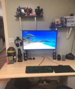 Mount-It! Single Monitor Arm Mount | Desk Stand | Full Motion Height Adjustable Articulating Tilt | Fits 19 21 24 27 29 30 32 Inch VESA 75 100 Compatible Computer Screen | C-Clamp and Grommet Base 56 715mpJIXP7L