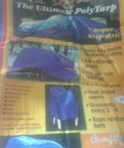 Grizzly Tarps by B-Air 8' x 10' Large Multi-Purpose Waterproof Heavy Duty Poly Tarp with Grommets Every 36", 8x8 Weave, 5 Mil Thick, for Home, Boats, Cars, Camping, Protective Cover, Blue 8' x 10' 61 715njDP2j1L