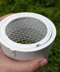 Raven R1509 3 inch PVC Termination Vent with Stainless Steel Screen and Drain Slot, White 48 715oet F2L