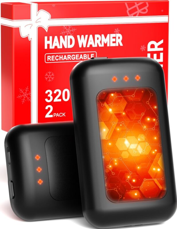 Catalog 5 Hand Warmers Rechargeable, 2 Pack 6400mAh Electric Hand Warmer, 16 Hours Lasting, Great for Outdoors, Camping, Gifts for Men Women Black 2 Pack