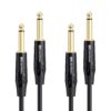 Cable Matters 2-Pack 1/4 Inch TS to TS Electric Guitar Cable (1/4 Cable) 15 Feet 15 ft Straight 44 715ooUUCW L 1