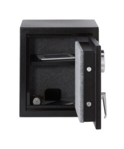 Amazon Basics Fire Resistant Security Safe with Programmable Electronic Keypad, 0.83 Cubic Feet, Black, 14.17"W x 12.2"D x 15.75"H 12 715p73ycH L