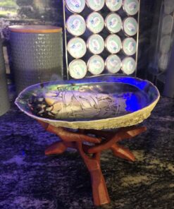 Natural Abalone (Pāua) Shell, with Stand,6-6.5 Inches,Supreme for Smudging,Cleansing Home,Meditation,Shell Crafts,Incense Holder,100% Natural, Sustainably Sourced by Ocean Shell Studios NZ 6"-6.5" 37 715pB IgkRL