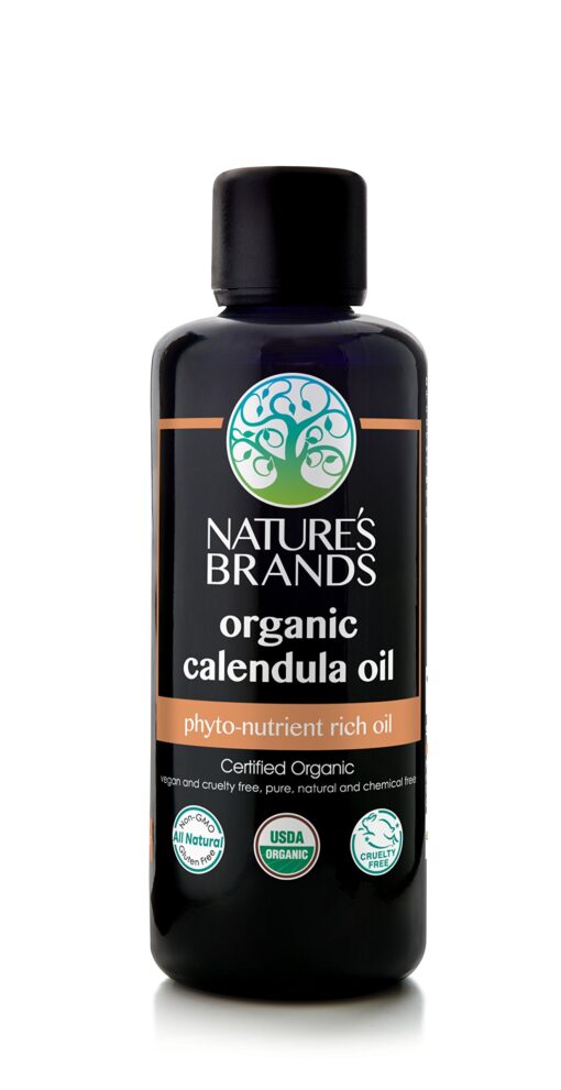 Nature's Brands Organic Calendula Carrier Oil by Herbal Choice Mari (3.4 Fl Oz Glass Bottle) - No Toxic Synthetic Chemicals 2 Fl Oz (Pack of 1)