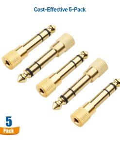 Cable Matters 5-Pack 1/4 to 1/8 Headphone Adapter, 6.35mm to 3.5mm Adapter Male to Female, Gold Plated Stereo Headphone 3.5mm to 1/4 Adapter 22 715pQy48aFL