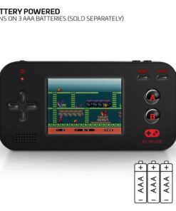 My Arcade Gamer V Portable - Handheld Gaming System - 220 Retro Style Games - Lightweight Compact Size - Battery Powered - Full Color Display - Black - Electronic Games 15 715q REL9yL