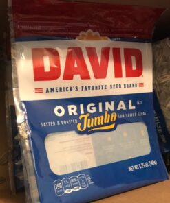 DAVID Seeds Original Salted and Roasted Jumbo Sunflower Seeds, Keto Friendly Snack, 5.25 OZ Bags, 12 Pack 5.25 Ounce (Pack of 12) 39 715q90EwZL