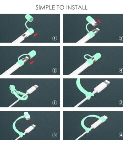 MoKo Pencil Cap Holder Fit Apple Pencil 1st Generation, USB Cable Tether and Pencil Cap, Fit New iPad 10th Generation 2022, iPad 9th/8th/7th/6th Gen, iPad Mini 5,White White 22 715qWxUSUfL