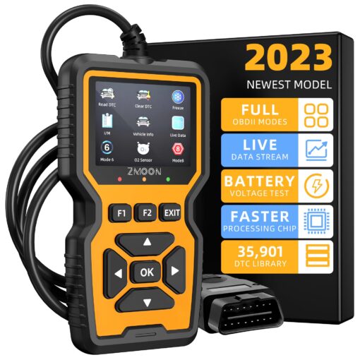 ZMOON ZM201 Professional OBD2 Scanner Diagnostic Tool, Enhanced Check Engine Code Reader with Reset OBDII/EOBD Car Diagnostic Scan Tools for All Vehicles After 1996, 2023 Upgraded yellow