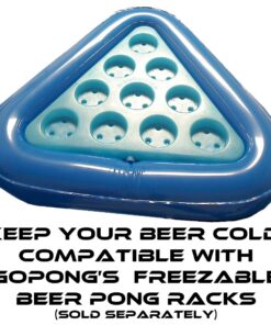 GoPong Pool Pong Rack Floating Beer Pong Set, Includes 2 Rafts and 3 Pong Balls 12 715ruHaqOJL