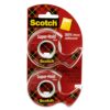 Scotch Super-Hold Tape, 2 Rolls, Transparent Finish, 50% More Adhesive, Trusted Favorite, 3/4 x 600 Inches, Dispensered (198DM-2) 17 715sSBfop1L