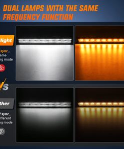 Nilight 26Inch 540W LED Light Bar Spot Flood Amber White Strobe 6 Modes with Memory Function Off-Road Truck Car ATV SUV Cabin Boat with 16AWG Wiring Harness Kit-1 Lead, 2 Years Warranty Amber&White 6 Modes 13 715saWE2q7L