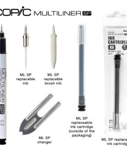 Copic Sketch Alcohol Marker 5 Colors + Multiliner SP Set, Sketching Grays Neutral Gray colors (N0, N2, N4, N6, and N8) and a Black 0.5 pen Marker Set 28 715t4blfvjL